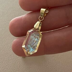 Gold intaglio glass Pendant Necklace